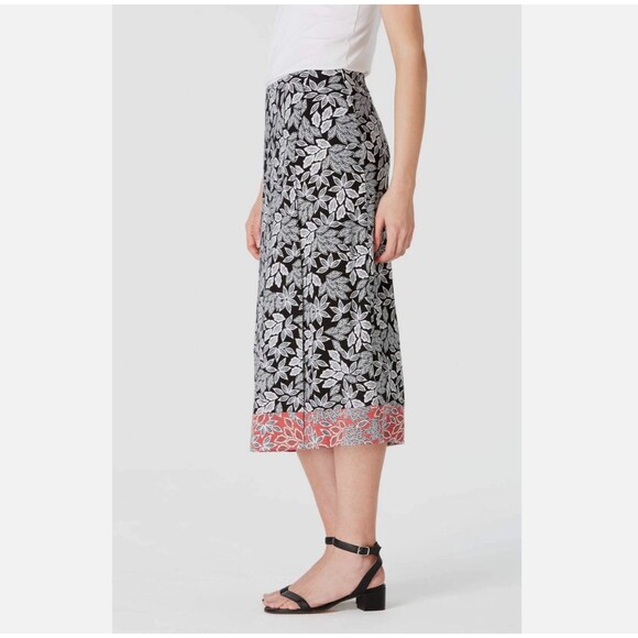 J. Jill Pull-On Midi Skirt XLP PETITE Leaf Print Knit Wrap Stretch Elastic Waist - Picture 9 of 13